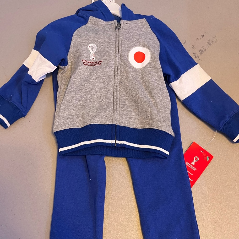 Kids Blue and Gray 2T FIFA World Cup 2022 joggers outfit